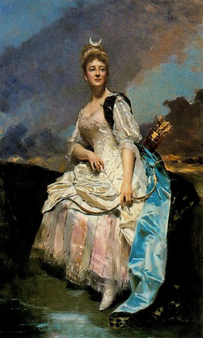 La marquesa de Hervey Saint-Denys como Diana de Raimundo de Madrazo y Garreta